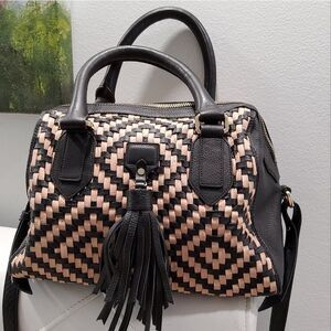 Cole Haan Vachetta Woveen Leather Satchel Bag Crossbody